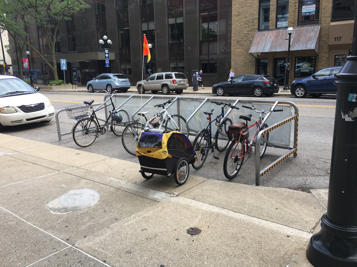 Bike Corral in front of Workantile